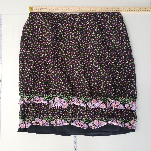 Y2K Focus By Shani Floral Embroidered Skirt Size 16 Fairy Grunge Boho Cottage - Picture 4 of 7